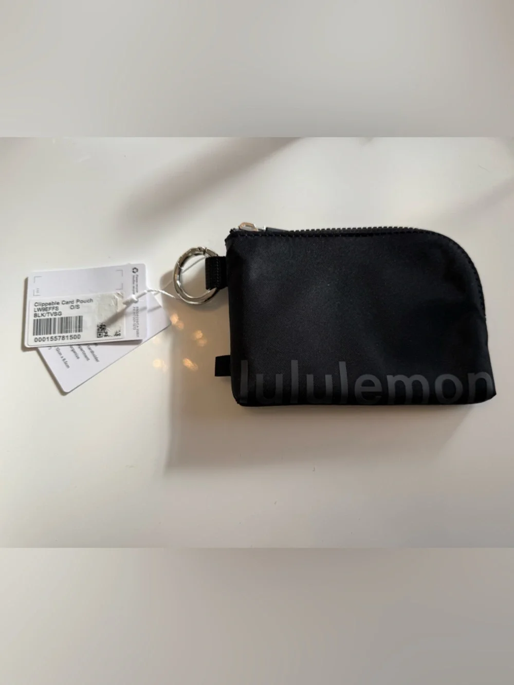 lululemon athletica Black Zip Key Coin Pouch NWT